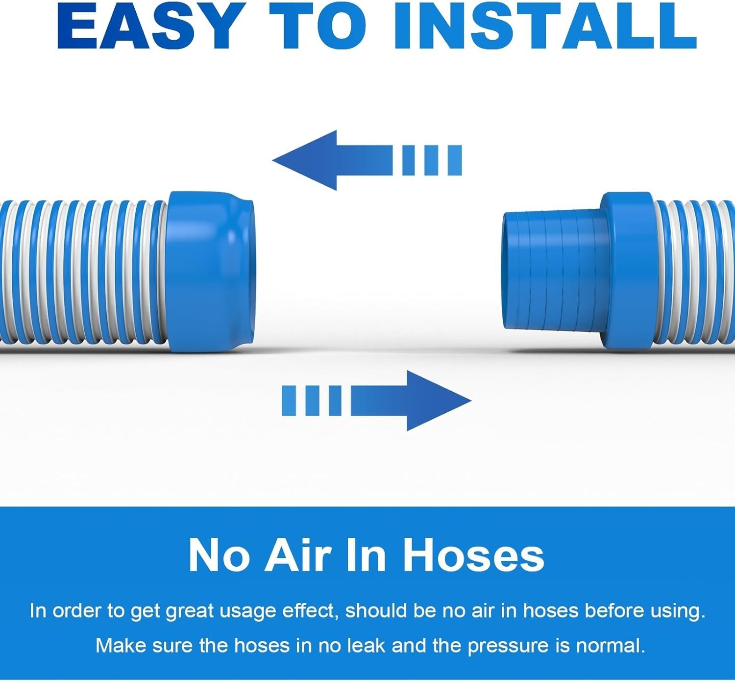 Pool Vacuum Hose 26 Feet 8 x 40 Inch 1.5 Inch Cuffs Replacement