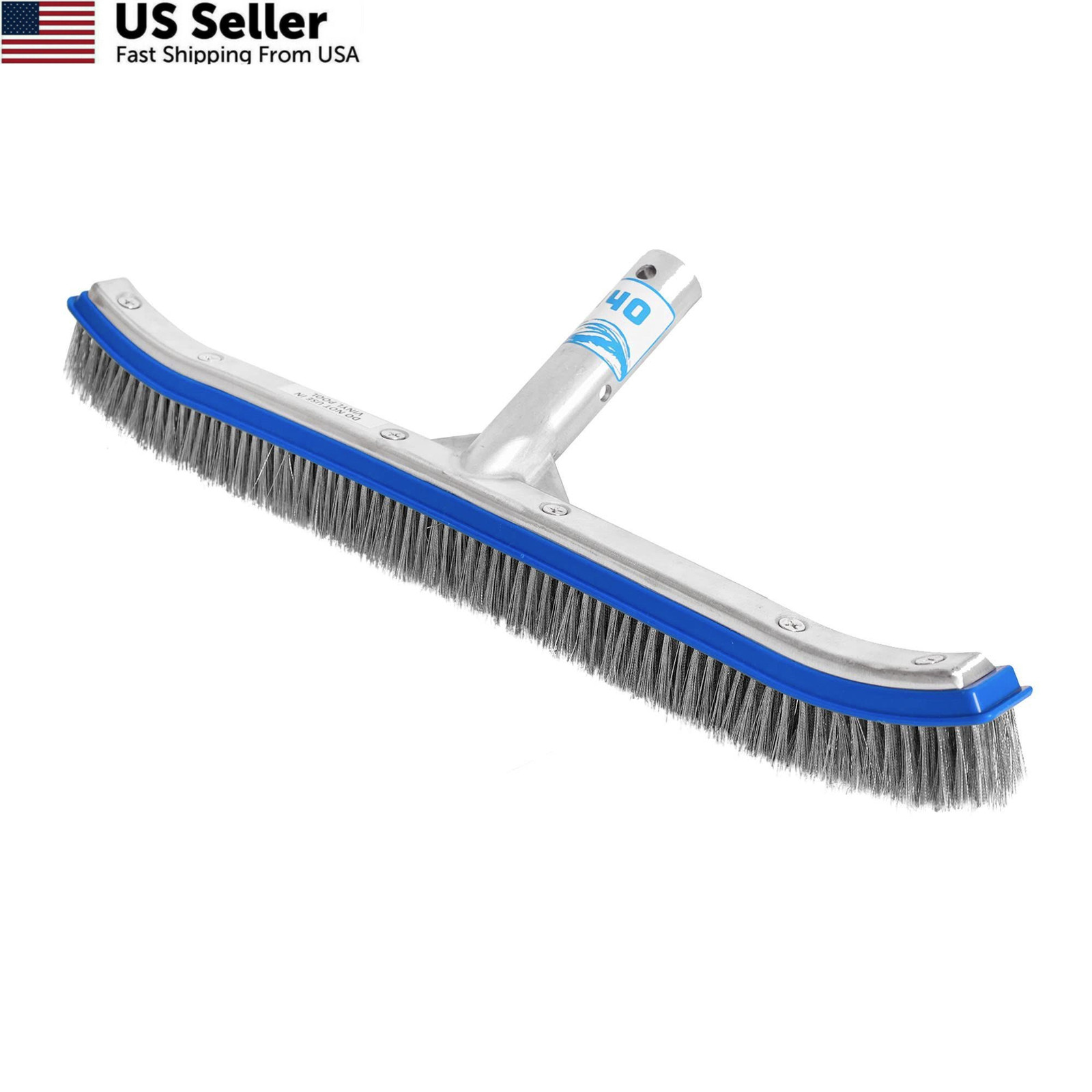 40 Heavy Duty Pool Brush – 18-inch Extra-Wide Metal Head 1-Pack, Gray