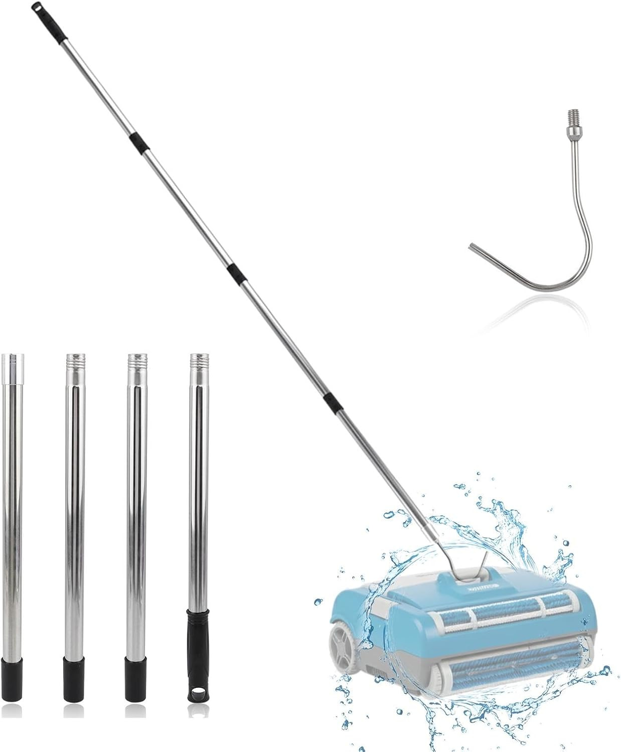 Hook for Robotics Pool Cleaner, with 68 Inches Adjustable Stainless Pole, Pool V