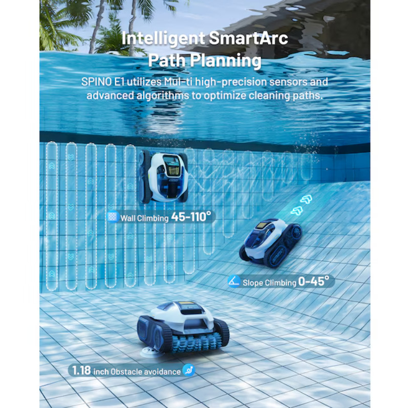MAMMOTION Pool Cleaner Robot SPINO E1 5800GPH Wall Climb New Box