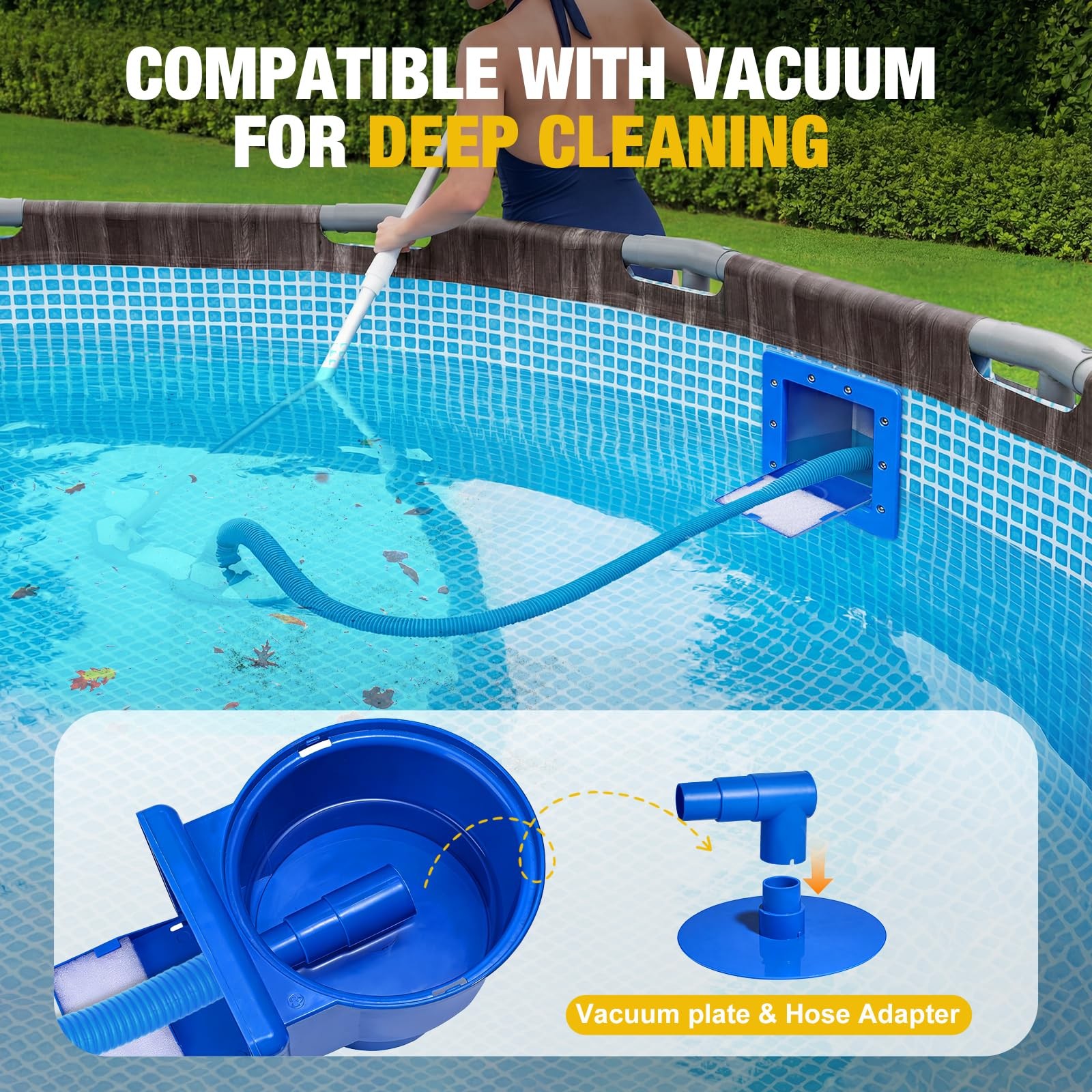 Above Ground Pool Skimmer, Heavy Duty Through-Wall Mount Pool Skimmer Kit wit…