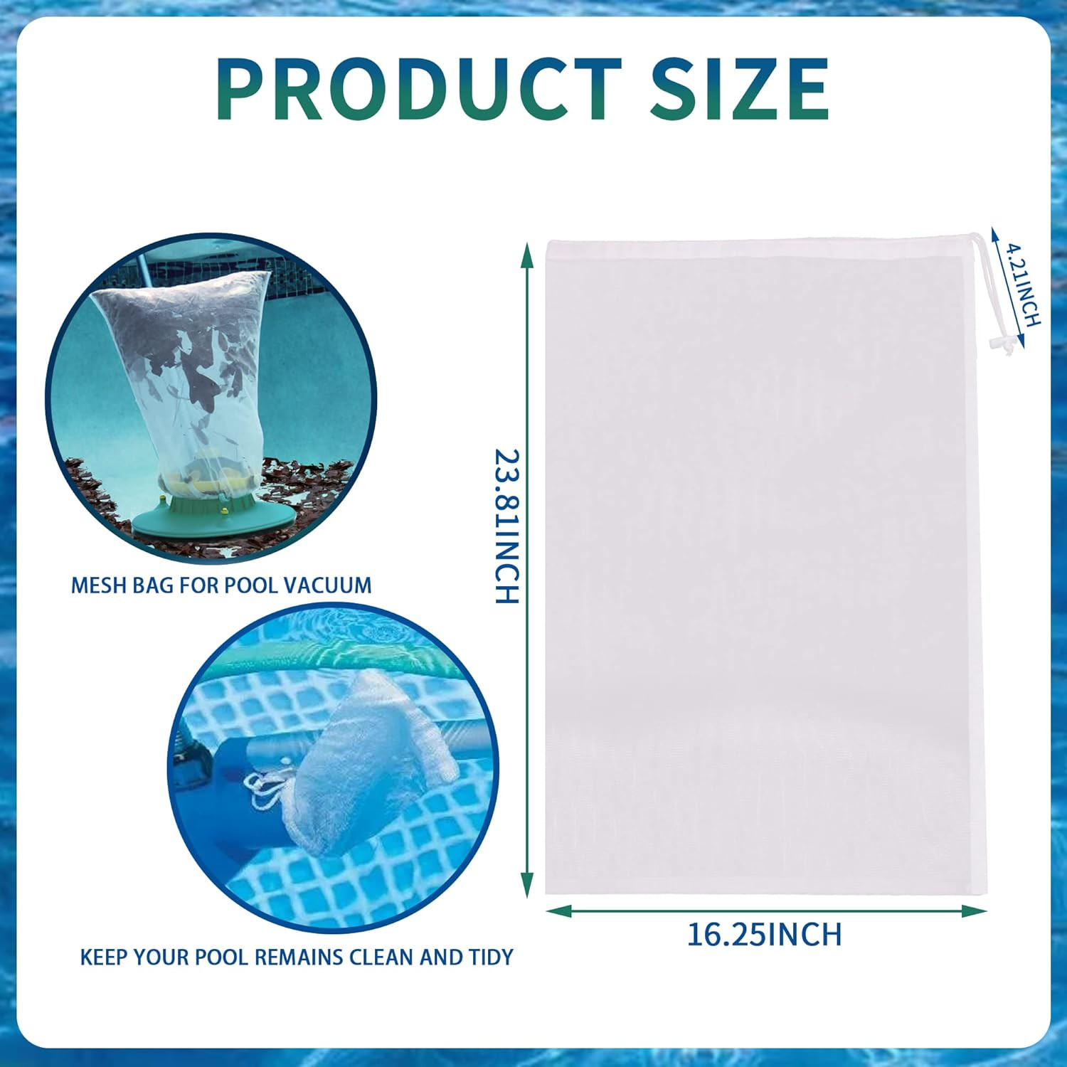 6Pack 24 * 16 » Pool Fine Mesh Filter Bags for Leaf Vacuum Pool Cleaners,Pool Va