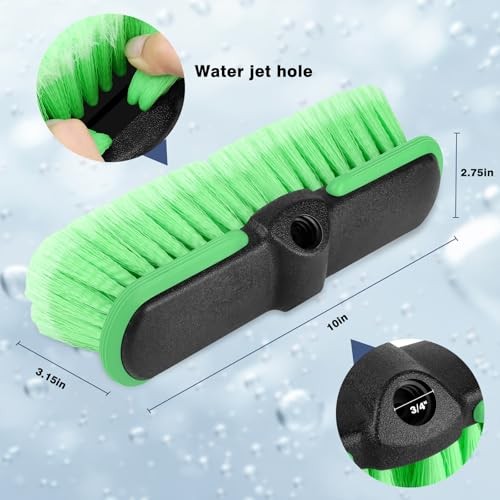 10“ Car Wash Brush Head, Scrub Brush Attachment for Extension Pole, 1 Pack