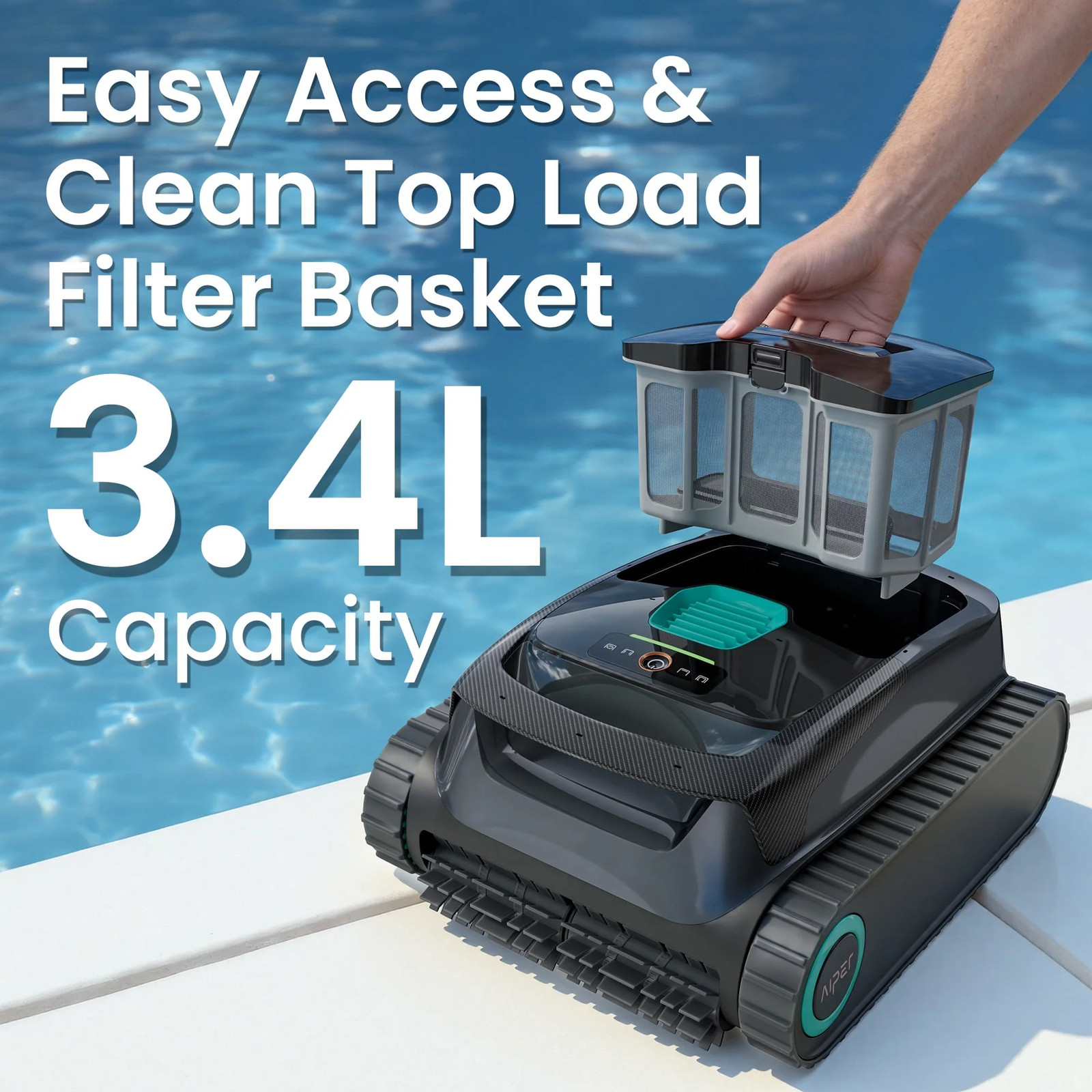 Aiper Scuba 1600W Cordless Robotic Pool Cleaner, Lightweight 15.9 lb, Wall-Climb