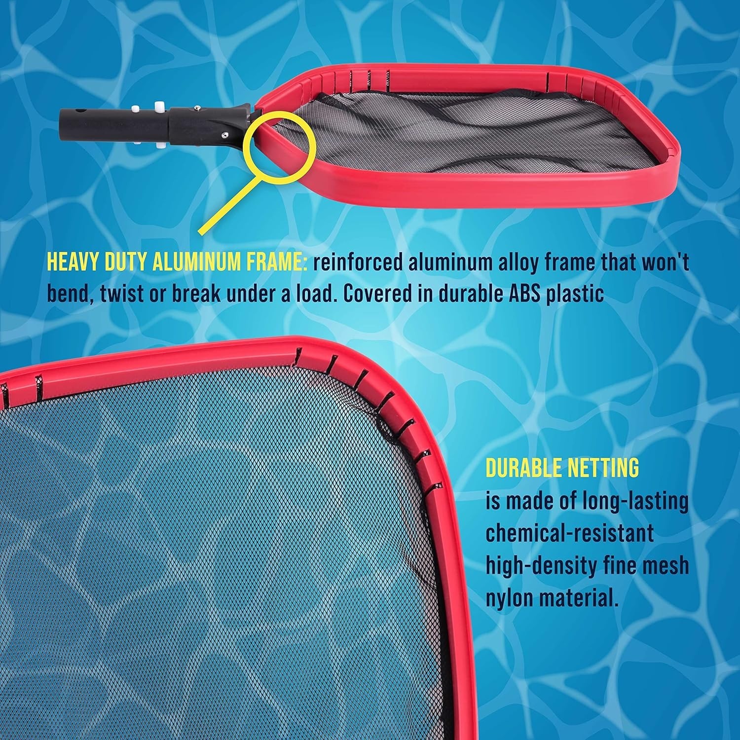 Deluxe Heavy-Duty Pool Skimmer Net – 14&Prime; x 20&Prime; Aluminum Frame for All Pools