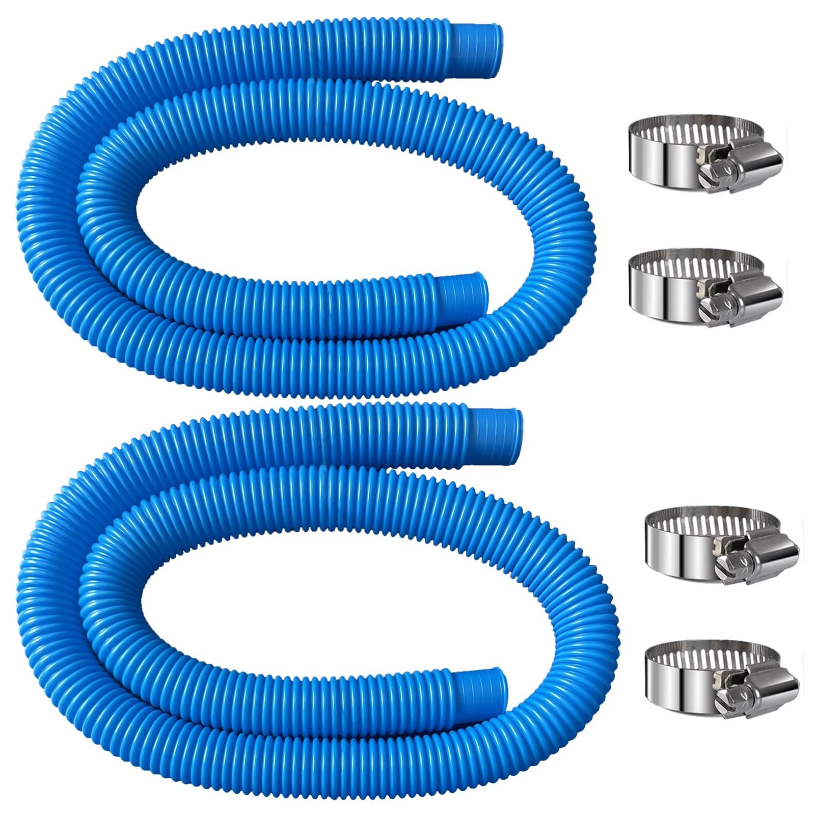 Hxxyilok Pool Hose Replacement, 1.25 x 59 inch, Blue, Durable PVC