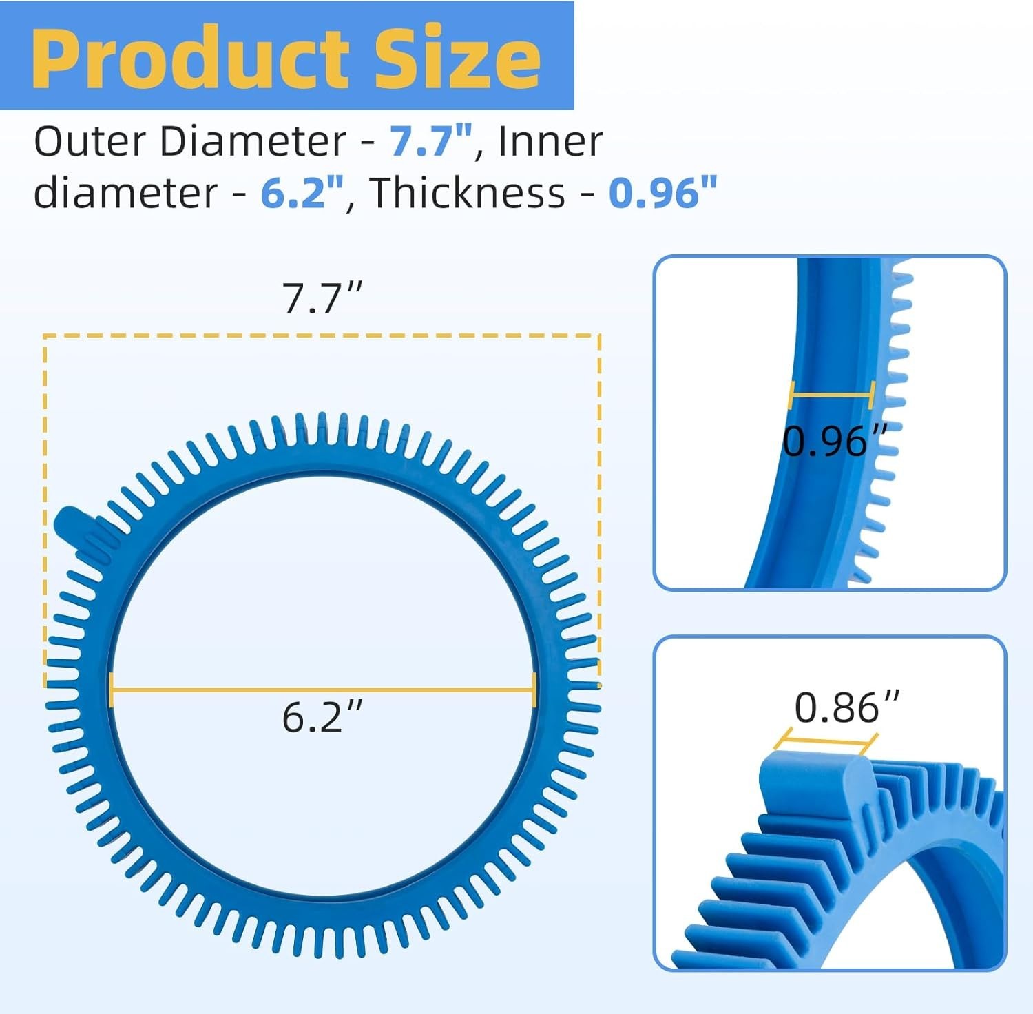 4 X Pool Cleaner Tires with Super Hump Compatible with Hayward Poolvergnuegen…