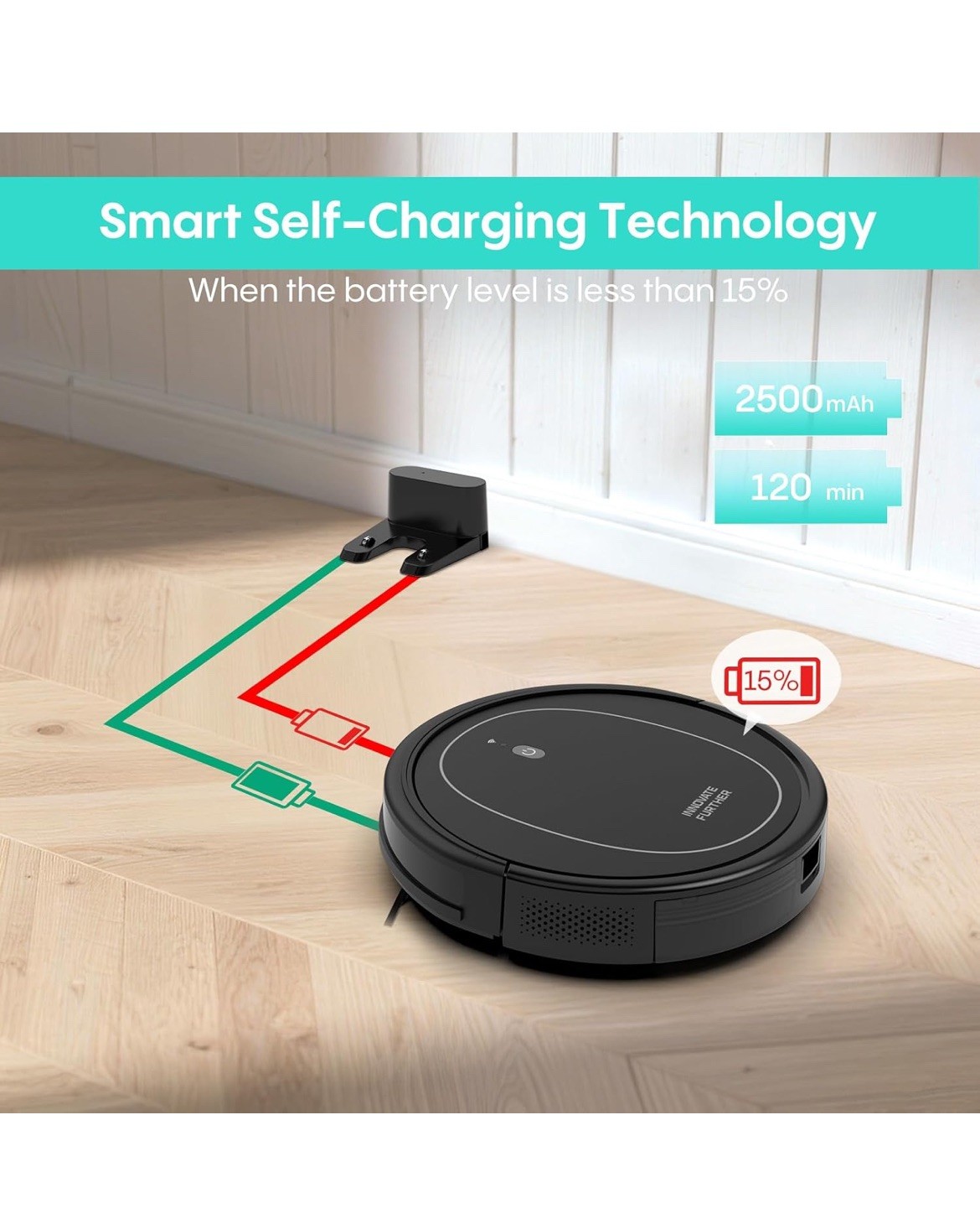 Robot Vacuum and Mop Combo 4000Pa Strong Suction wife/app/Alexa control Slim