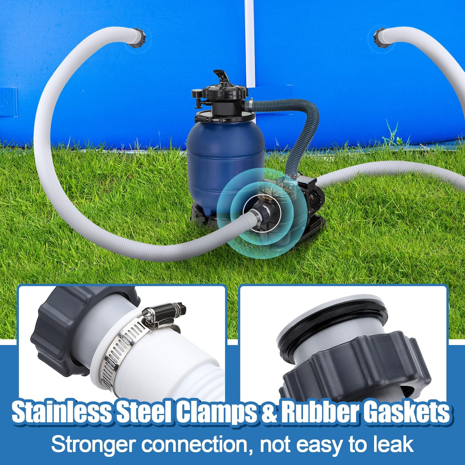 PAMASE Pool Hose Adapter A – Conversion Standard Size, Grey-2Pack（Adapter A）