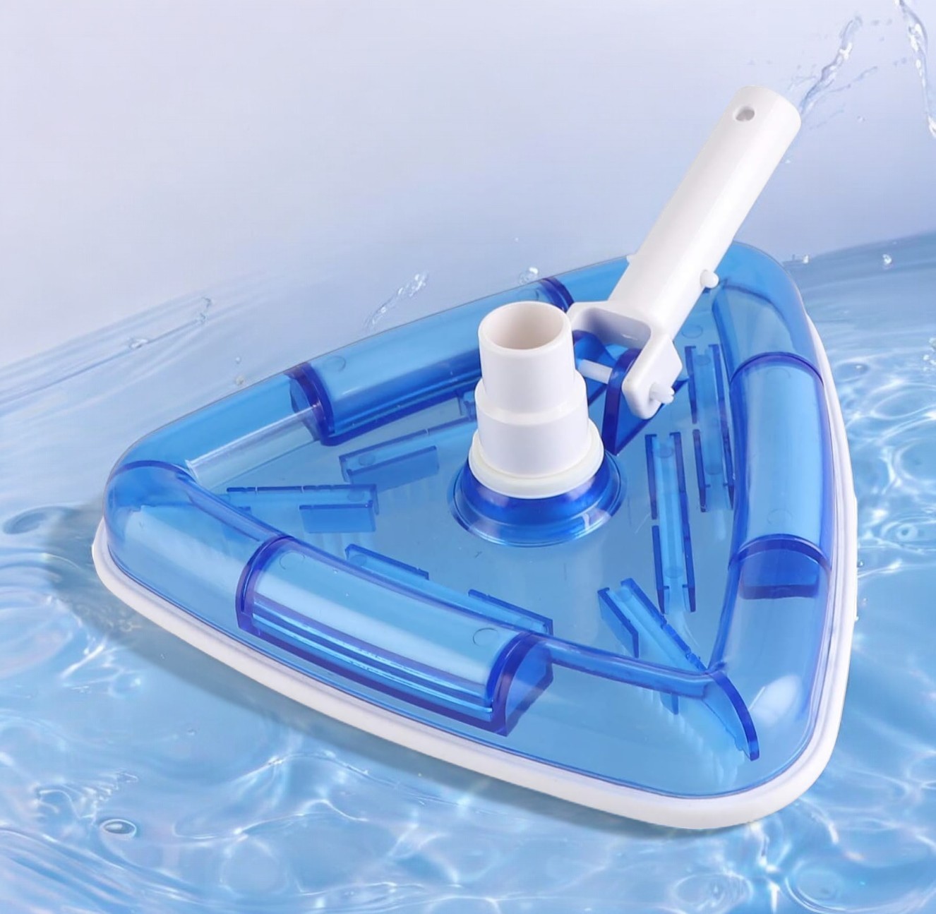 11 Inch Triangular Pool Vacuum Head Swivel Cuff Bumper 1.25 Shaft 1.25/1.50 Hose