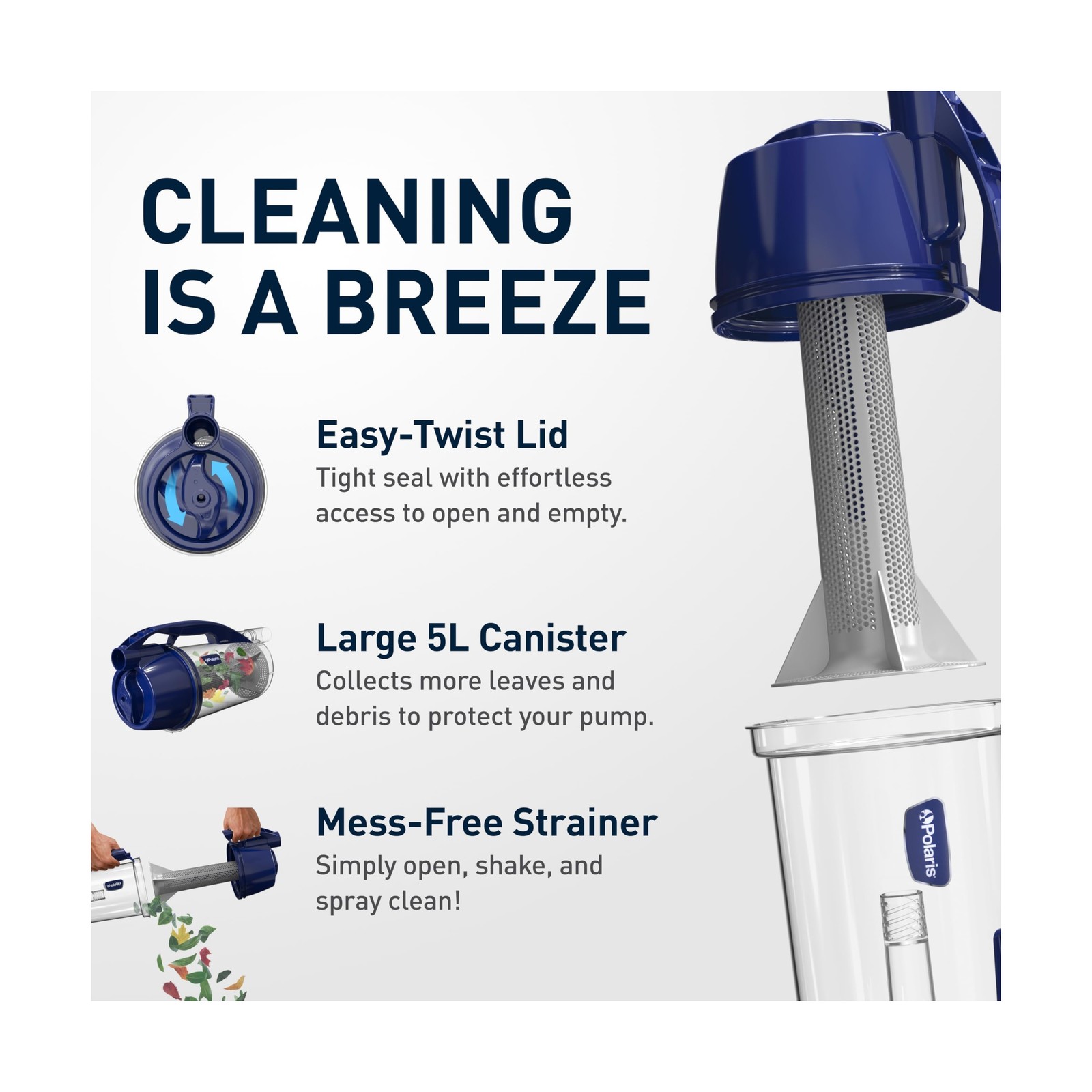 Polaris Cyclonic XL Leaf Catcher, Universal Fit & Easy to Install for Suction…