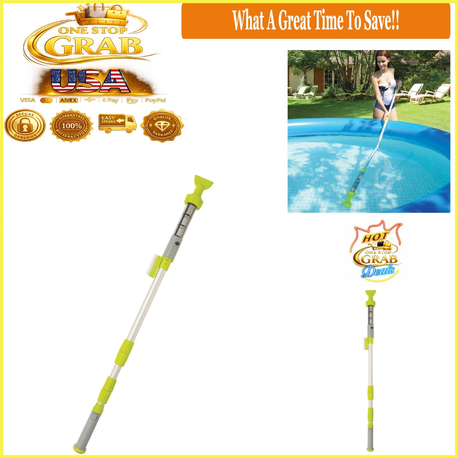 K896 Wanda Battery-Powered Pool Vacuum Cordless Telescoping Handle