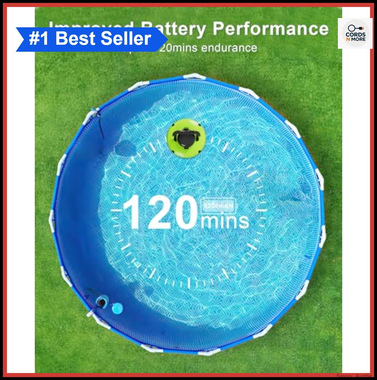 Cordless Pool Vacuum Robotic Above Ground Inground 5200mAh 120 Mins Runtime