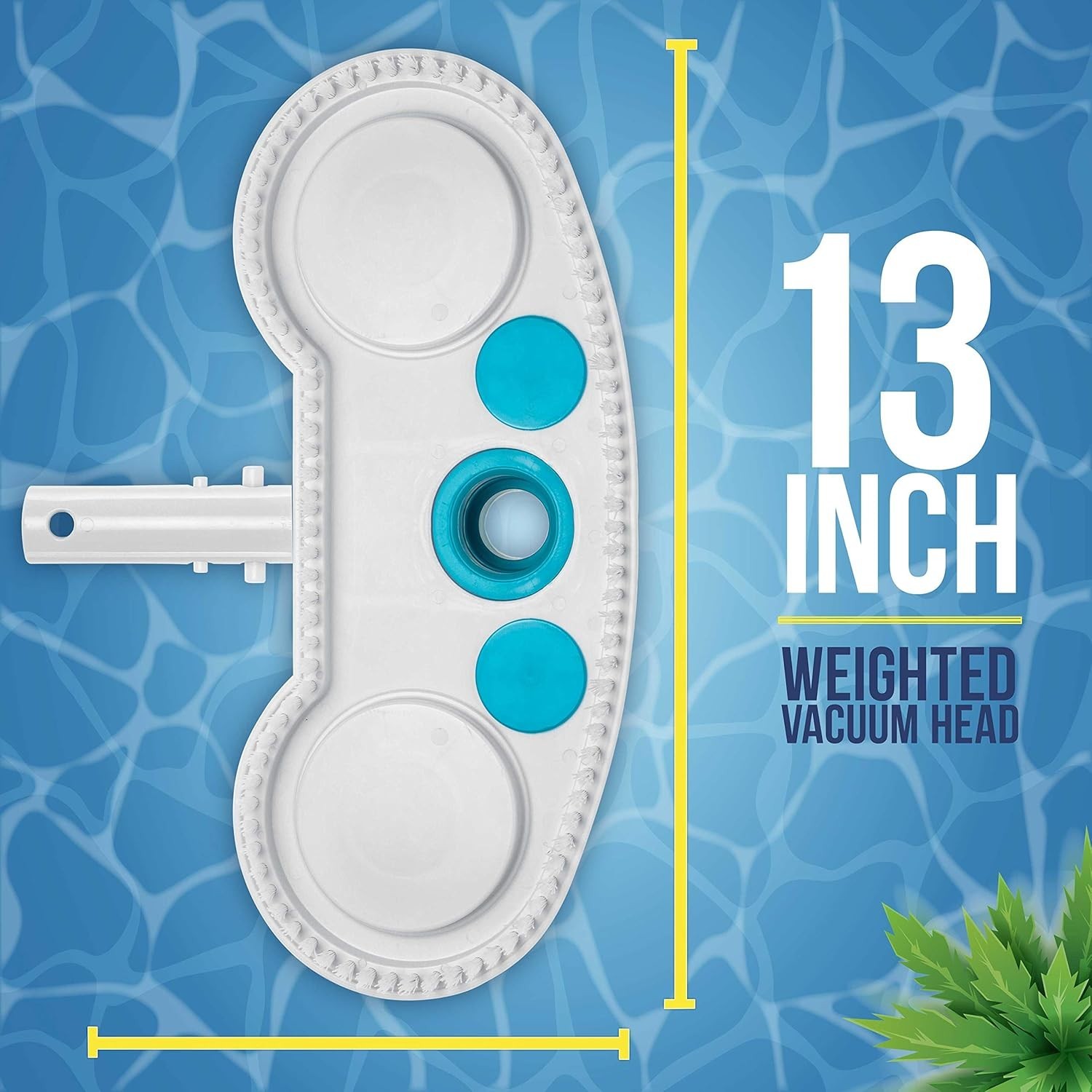 High Efficiency 13&Prime; Weighted Vacuum Head for Manual Pool Cleaning – Safe Design
