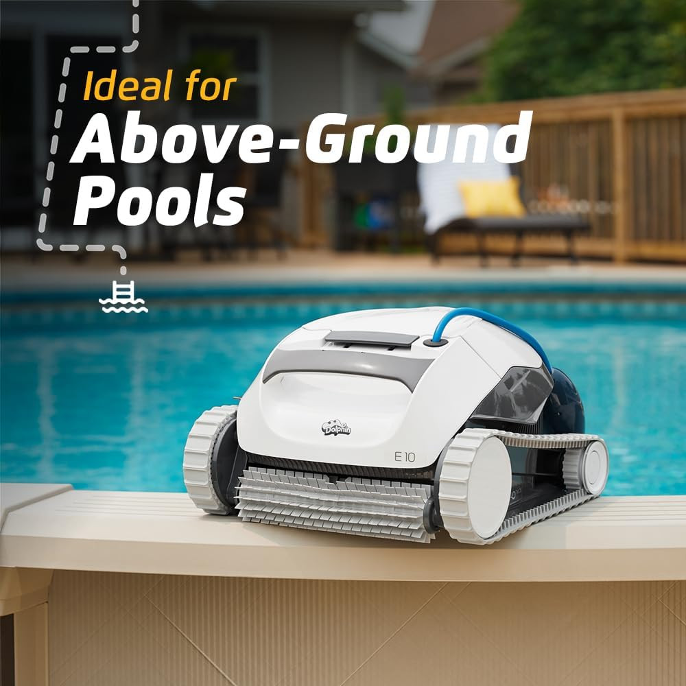 (2025 Model) E10 Automatic Robotic Pool Vacuum Cleaner, Active Scrubber Brush, T