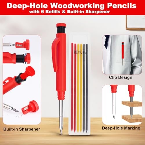 VNW 7-Inch Rafter Square with Carpenter Pencil—1/8&Prime; Precision—Black
