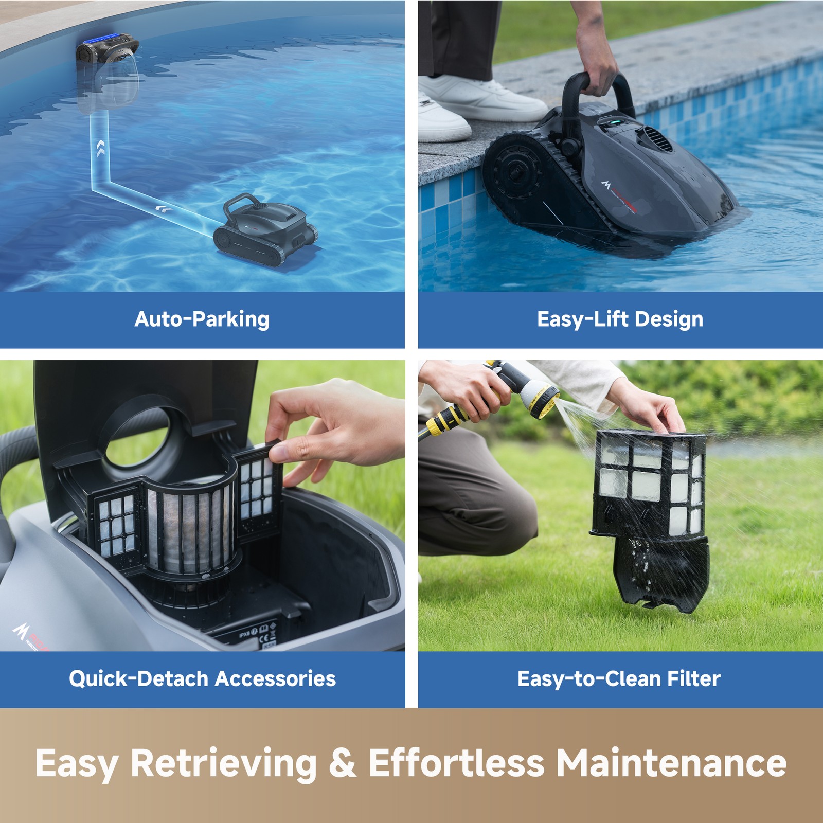 Mova Diver A10 Cordless Robotic Pool Vacuum Cleaner 6000GPH Suction 240min