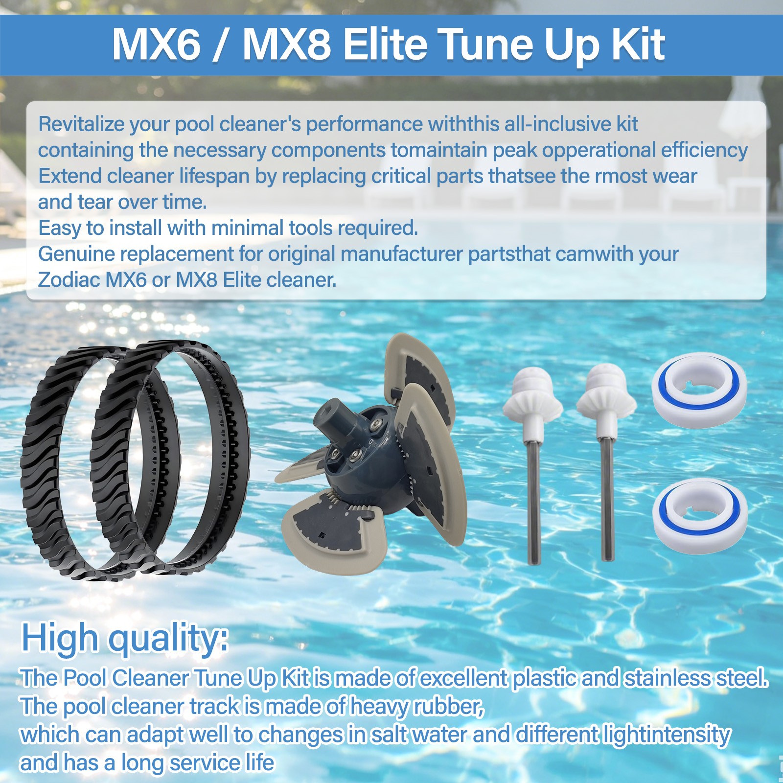 For Zodiac Baracuda R052490 MX6/MX8 Pool Cleaner Tune Up Kit Replacement Parts