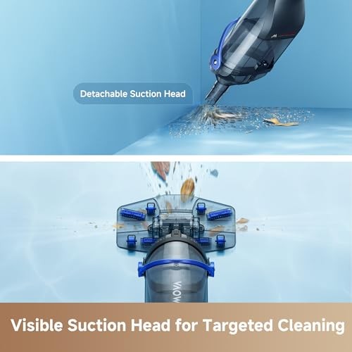 Cordless Pool Vacuum, 18.5 GPM Suction, Transparent Suction Head & Handler V10