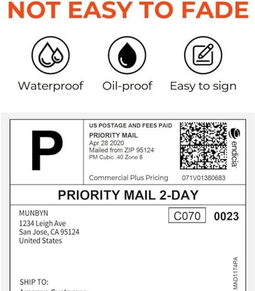 Thermal Direct Shipping Label (Pack of 500 4×6 Per Fanfold) White