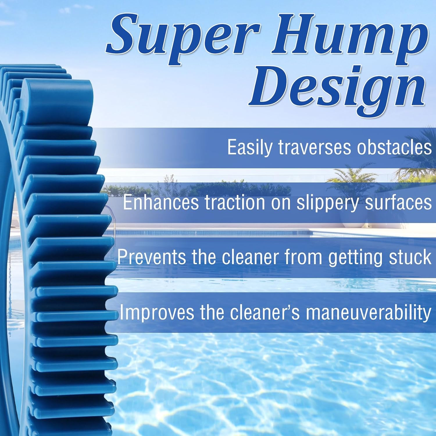 896584000-143 Replacement Tires with Super Hump Compatible with Poolvergnuegen