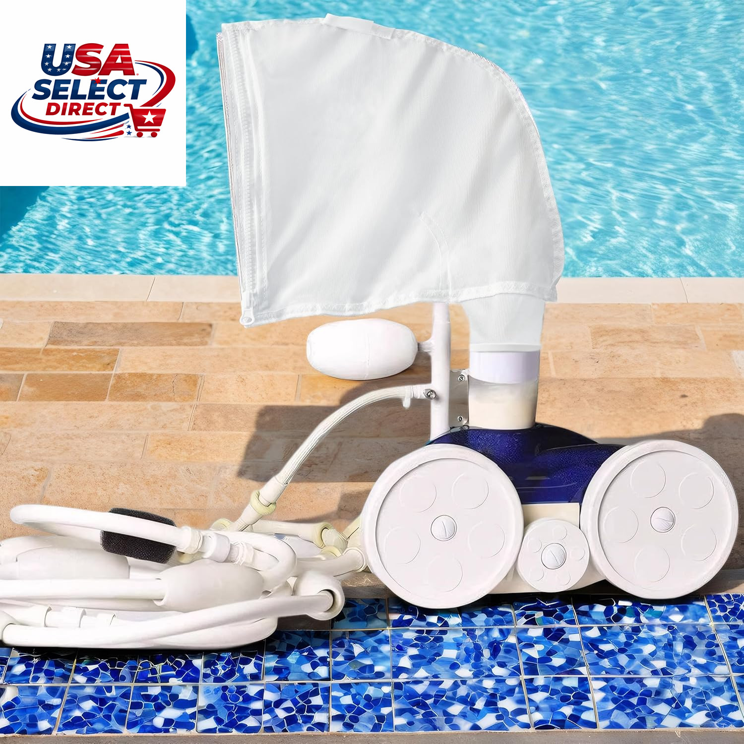 4 Pack Nylon Mesh Pool Cleaner Bags with Zipper Enclosure