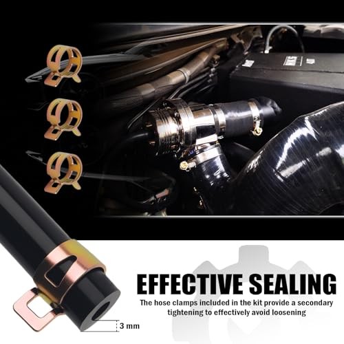 6PCS 5Ft Silicone Vacuum Hose Automotive Set,Vacuum Line With 24pcs Hose Clamps