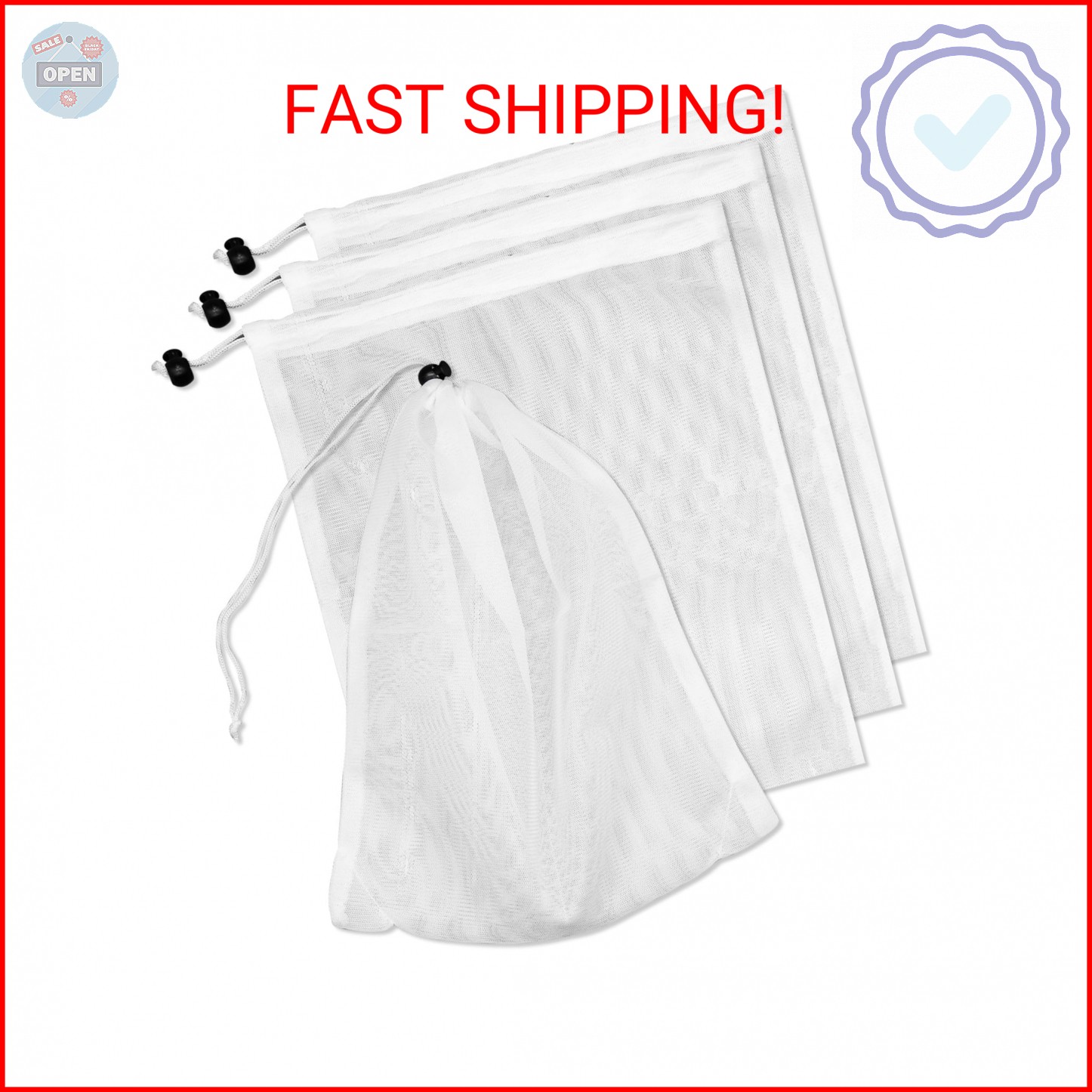 4Pcs Pool Vacuum Replacement Mesh Bag, Pool Leaf Vacuum Net Bag Fine Mesh with L