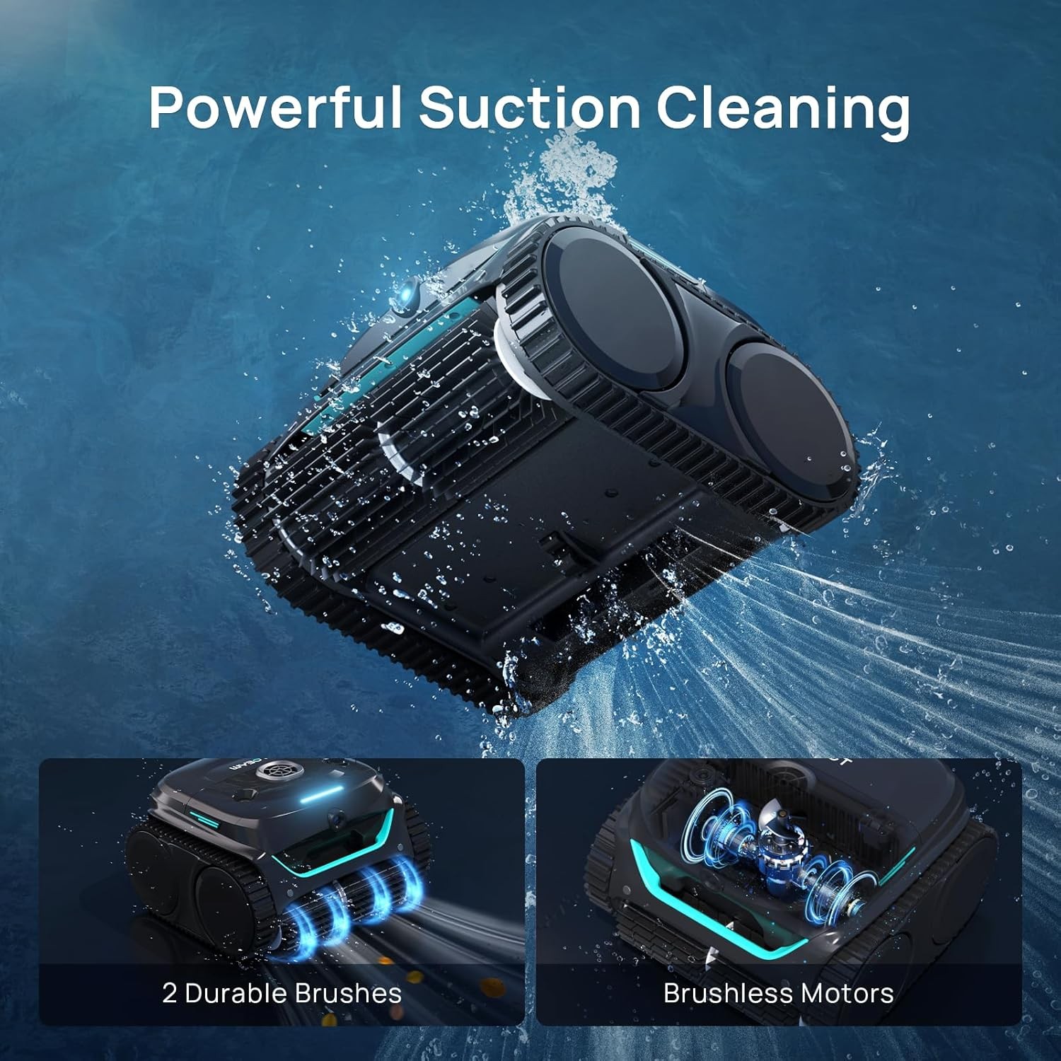 WYBOT C2 Vision AI Camera Cordless Pool Vacuum Robot for inground Pools Smart