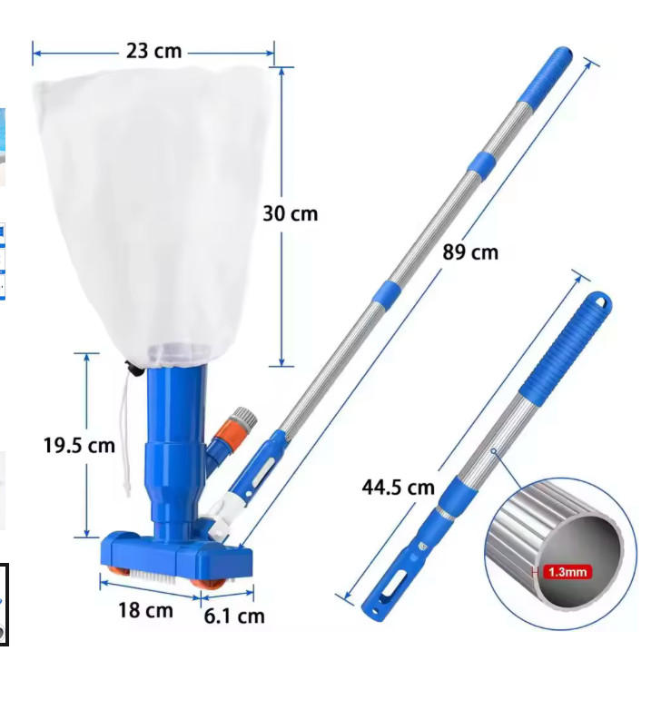 40&Prime; Portable Pool Vacuum Cleaner Jet Above Ground Pool Spa Vacuum Tool