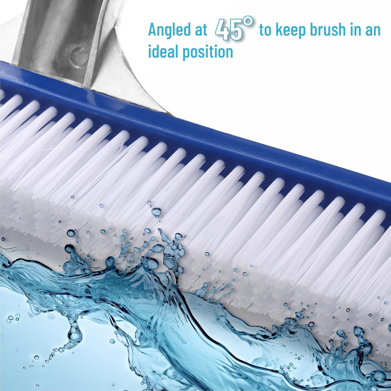 UNCO Aluminium Pool Brush Head – 17.3 in, Wall & Tile Brush, Nylon Bristles for