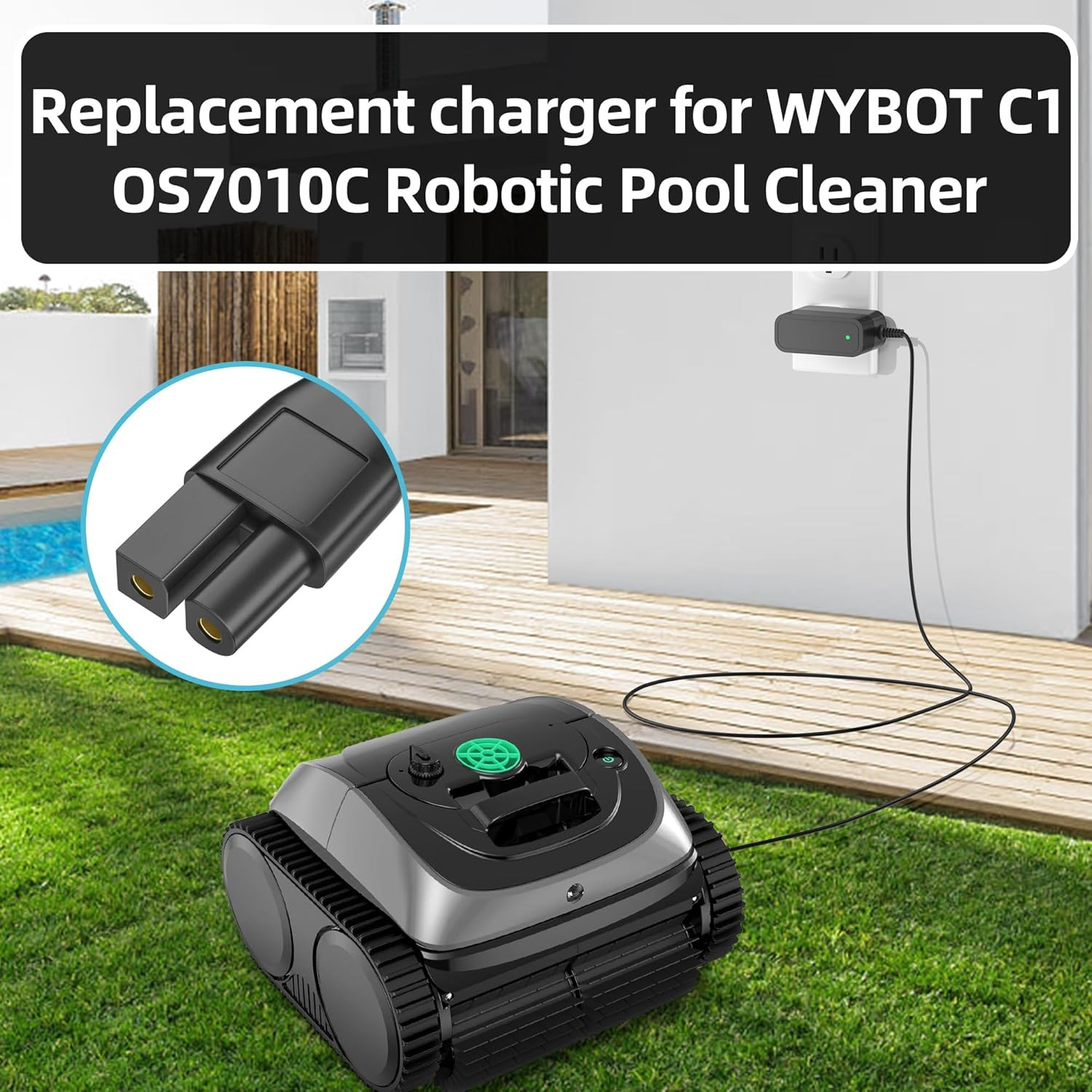 Replacement Charger for WYBOT C1 Cordless Robotic Pool Vacuum OS7010C