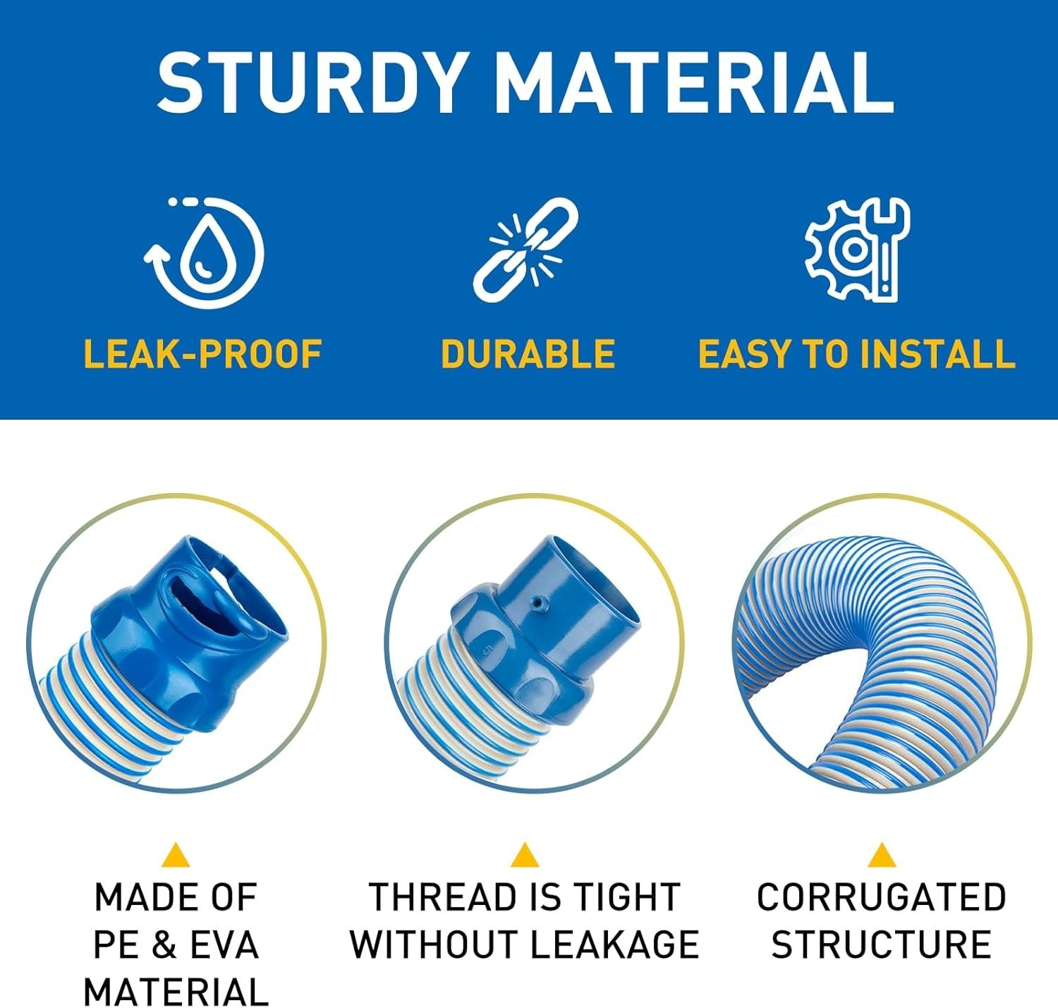 39-Inch Inground Pool Vacuum Hoses, Twist Lock Connection