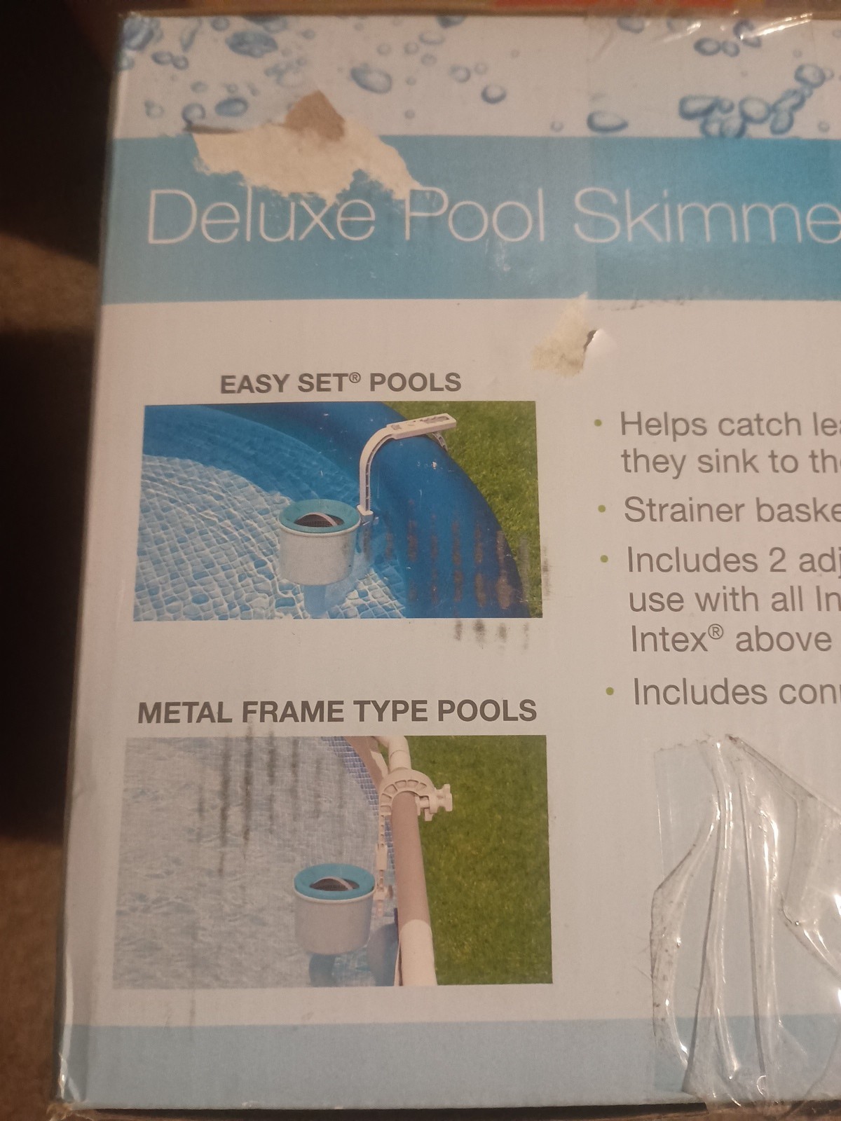 Intex Deluxe Wall Mount Surface Skimmer Basket Pool Cleaner 28000E