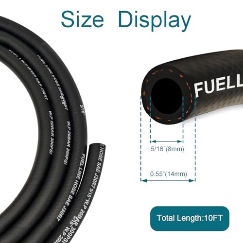 Fuel Line 5/16 Inch ID, Fuel Hose 10FT, J30R7 Fuel Line Hose NBR with 10