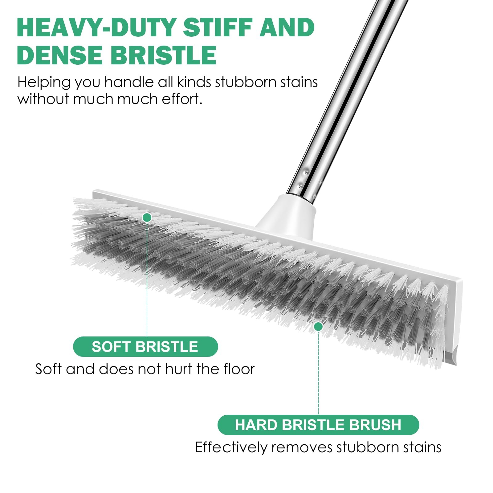 Upgraded Large Wide Floor Scrub Brush with 51-Inch Long Adjustable Handle 2 i…