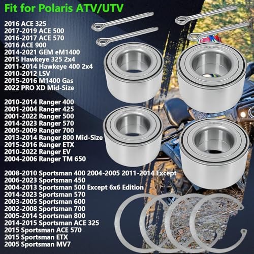 Front & Rear Wheel Bearing Fit for Polaris ATV/UTV 40*74*40 MM & 35*64*37 MM 12