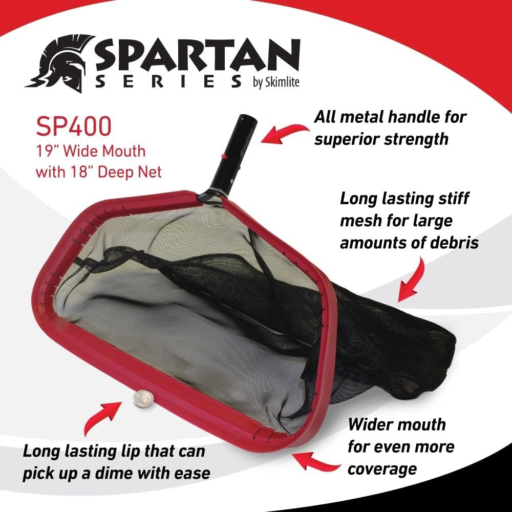 SKIMLITE MANUFACTURING SP400 Leaf Skimmer Net for Cleaning Pools 19&Prime; Heavy Duty