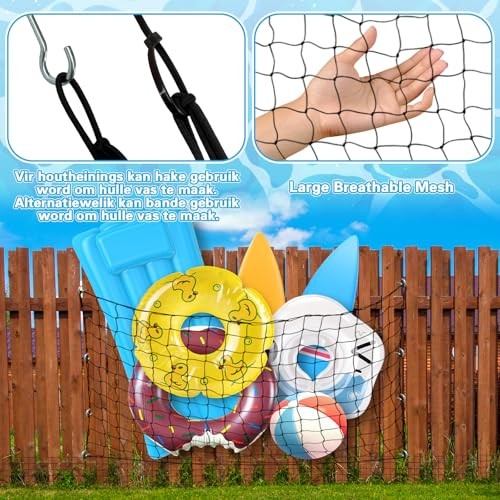 71 x 47 in Large Pool Toy Float Storage Net,Hanging Elastic Mesh Net Organizer