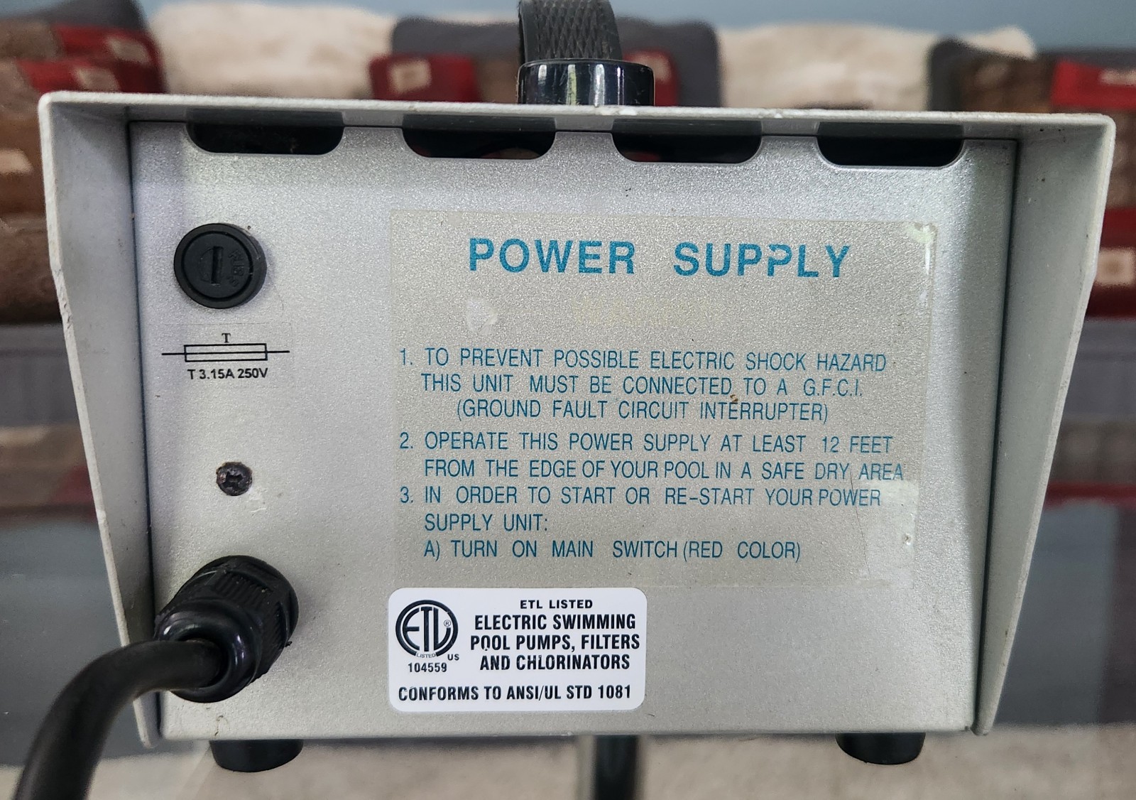 Aquabot Classic Turbo Power Supply 2 Pin Female Socket 7184C 7183C 7 HR w/ FUSES