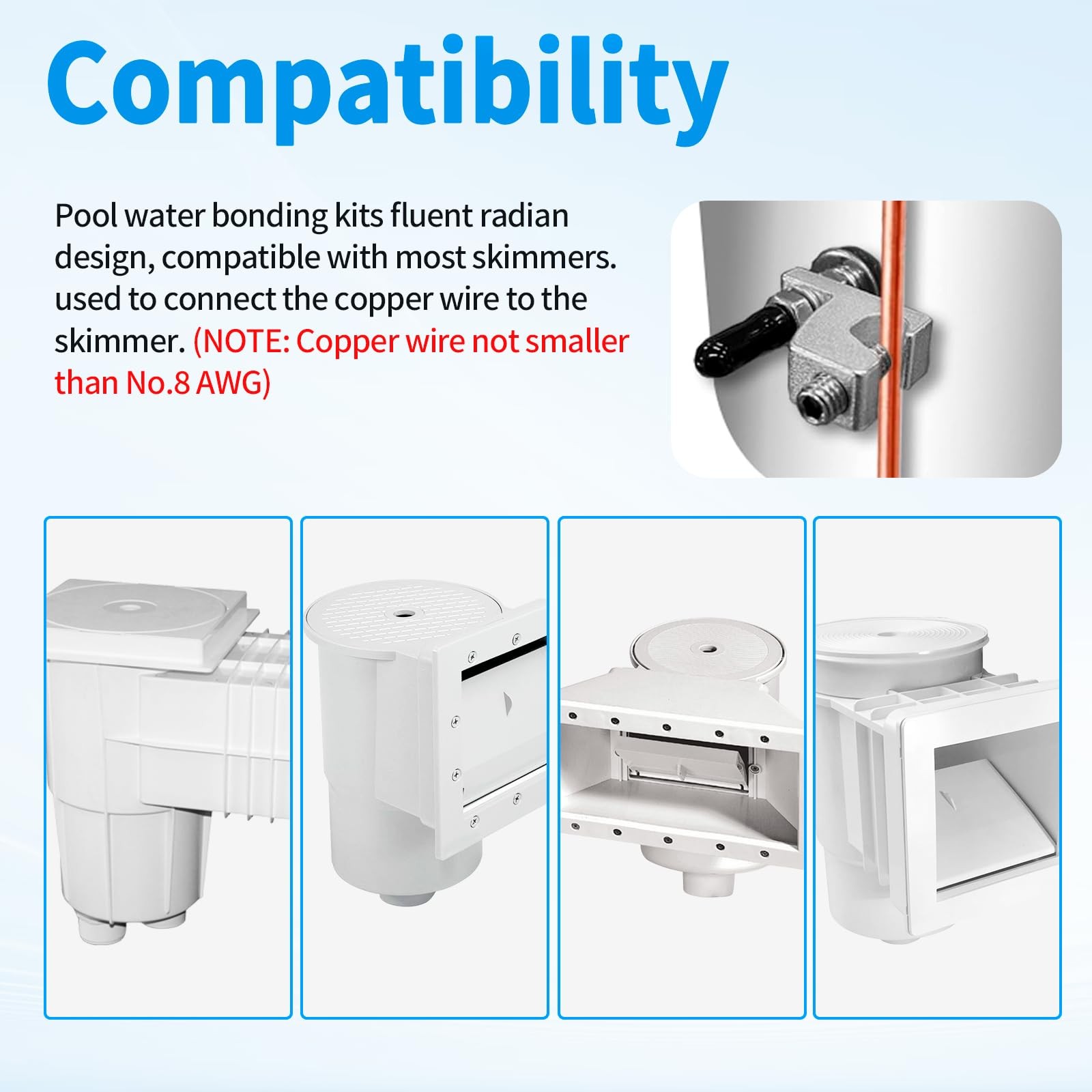 Pool Bonding Plate Kit for Hayward & Most Skimmers GYPNS BWB680AG