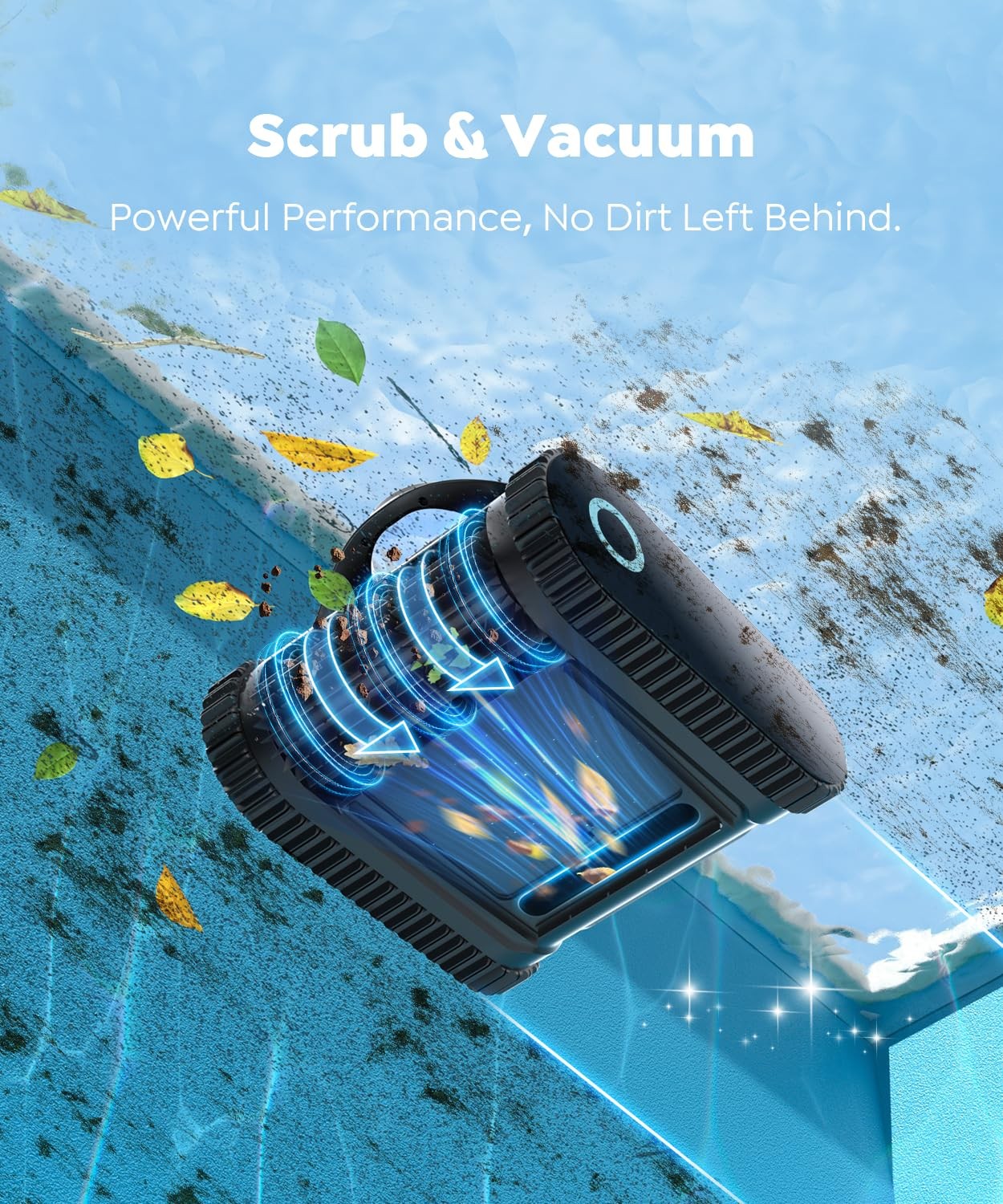 TALOSBO C1 Robotic Pool Cleaner Wall Climbing Waterline Scrubbing Turquoise