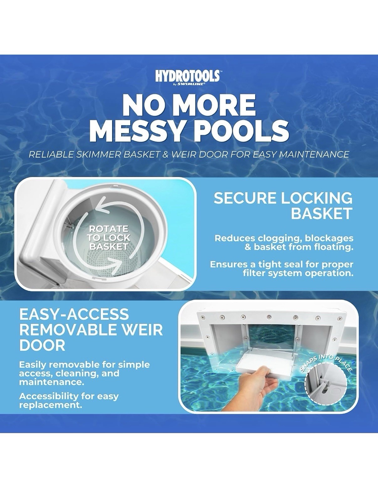 HydroTools White Thru-Wall Skimmer Kit – Above Ground Pools