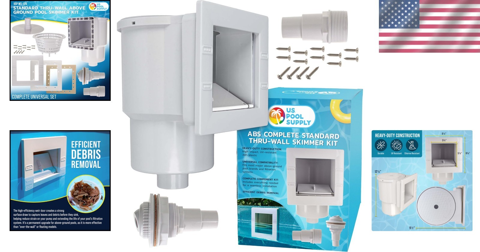 Professional-Grade Thru-Wall Pool Skimmer Kit – All-in-One Maintenance Solution