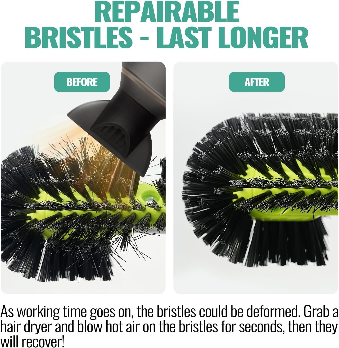 Pool Brush Head for Cleaning Walls with Hemispherical Bristles, Heavy Duty In…