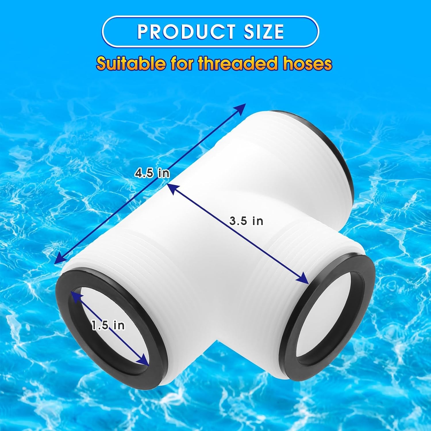 Txdiyifu 1.5&Prime; to Pool Hose T Splitter Connector for Intex and White
