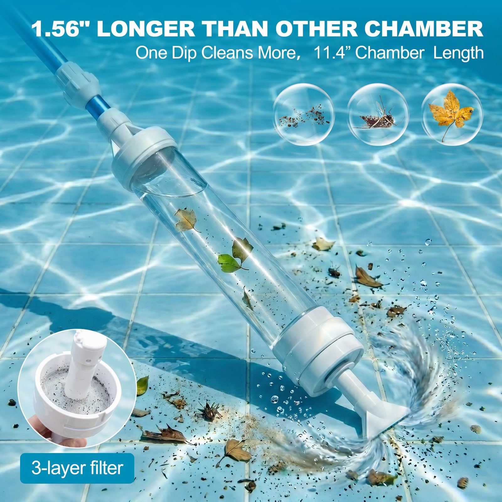 Hcolid Spa Vacuum for Hot Tub, No Pumping, No Batteries or Electricity, Porta…