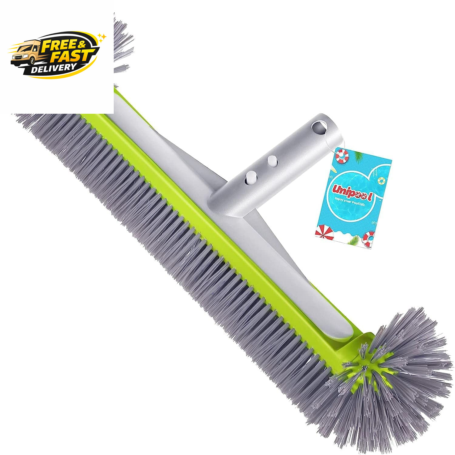 Professional Swimming Pool Brush Head with round Ends,17.5&Prime; Heavy Duty Aluminum