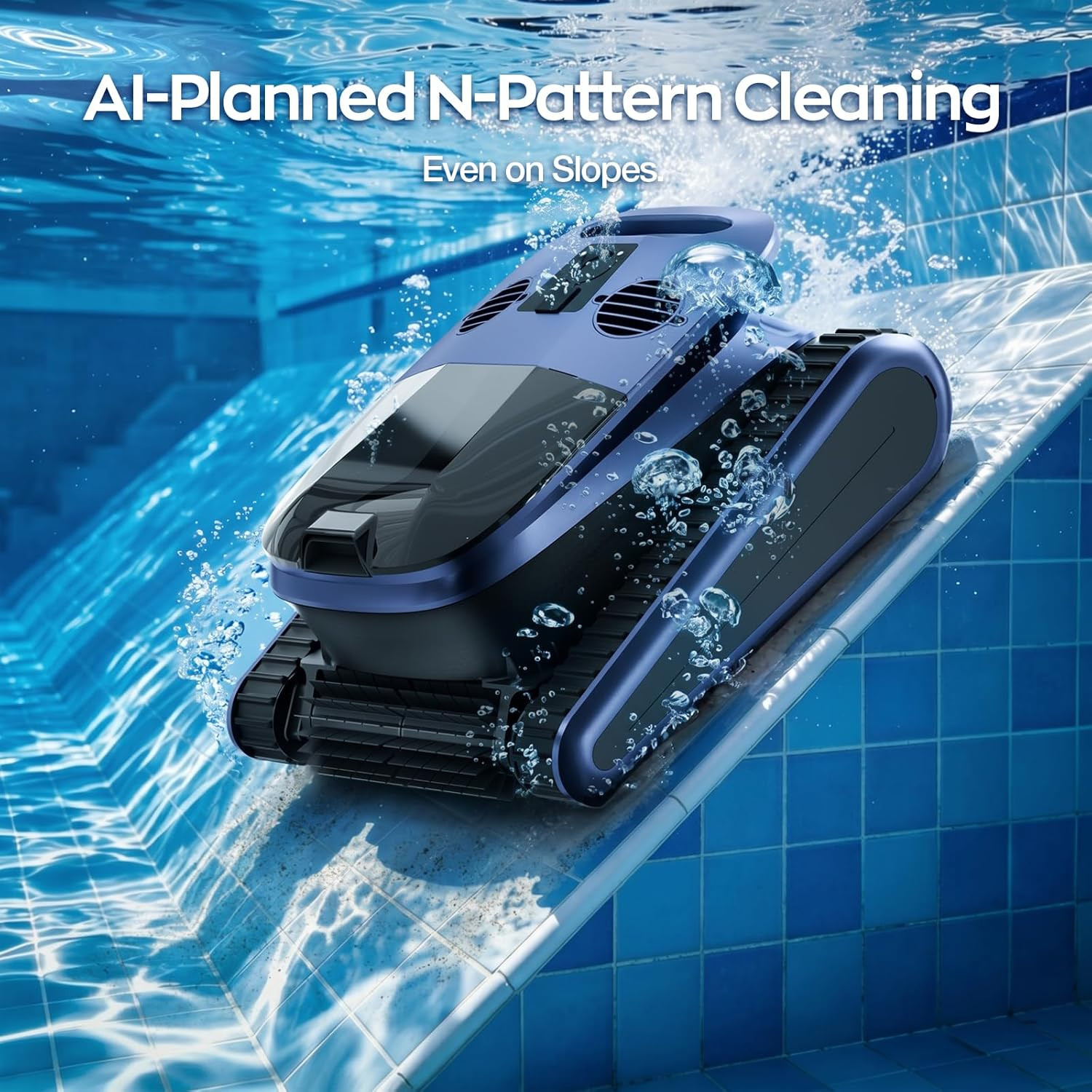 2026 Upgraded SAT40 Robot Vacuum for Inground Pools, Replaceable Battery Cordle