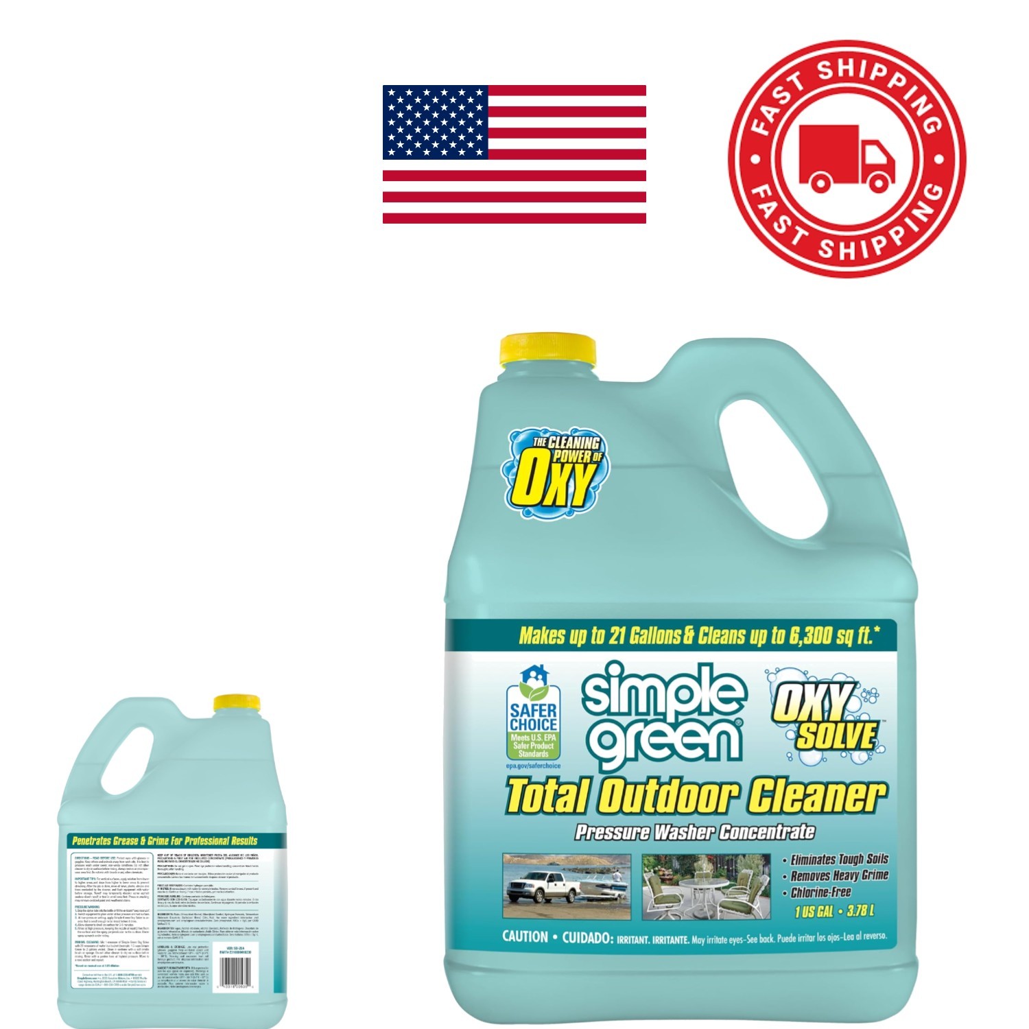 Oxy Solve Total Outdoor Cleaner Concentrate 128 Fl Oz Eco Friendly Formula